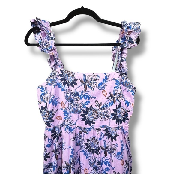 J. Crew Factory Square Neck Smocked Floral Dress Size 8 - Picture 4 of 16